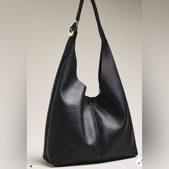 🖤Anthropologie The Love Knot Slouchy Bag w/pouch Buckle Edition in Black - Picture 2 of 4